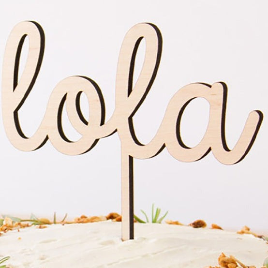 Script Cake Topper